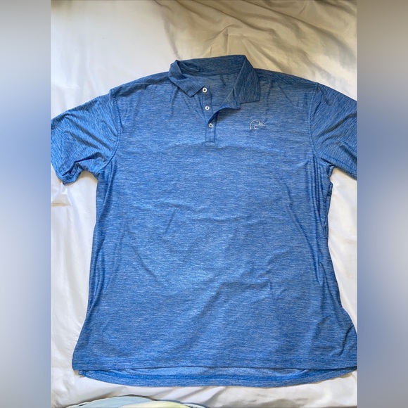Ducks Unlimited Blue Heathered Short-Sleeve Golf Polo Shirt Men's XL Performance - Picture 1 of 14